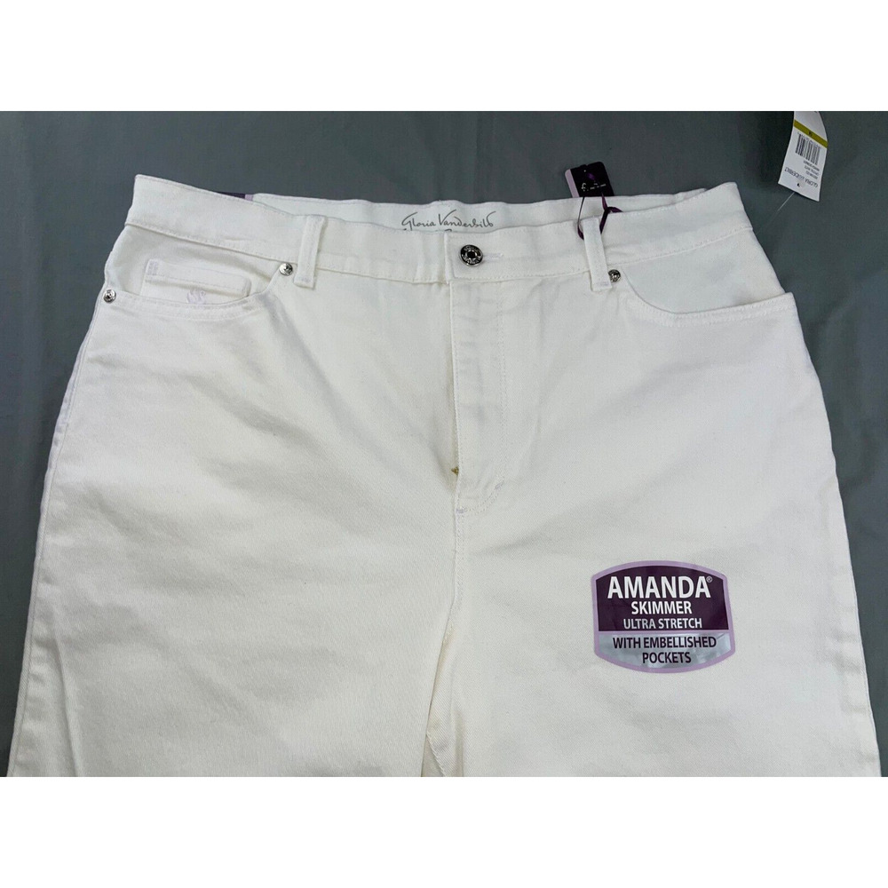 Gloria Vanderbilt 'Amanda Skimmer' Embellished Crop Stretch Jeans. Women's 14. - Picture 3 of 5